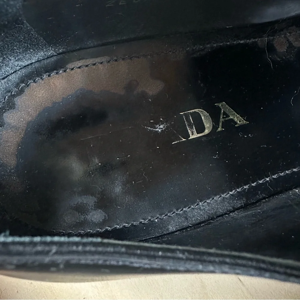 Prada black lace up shoe